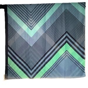 Galeries Lafayette Chevron Geometric Scarf Blue Purple Oversized NWT Flaw
